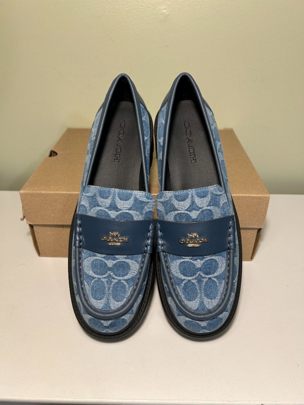 Coach Women's Lucy Lug Sole Loafers In Signature Denim